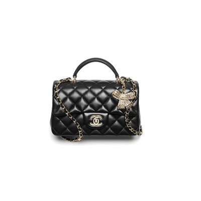 CHANEL MINI CLASSIC HANDBAG WITH TOP HANDLE AS2431 (20*12*6cm)